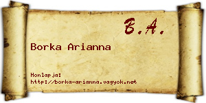 Borka Arianna névjegykártya